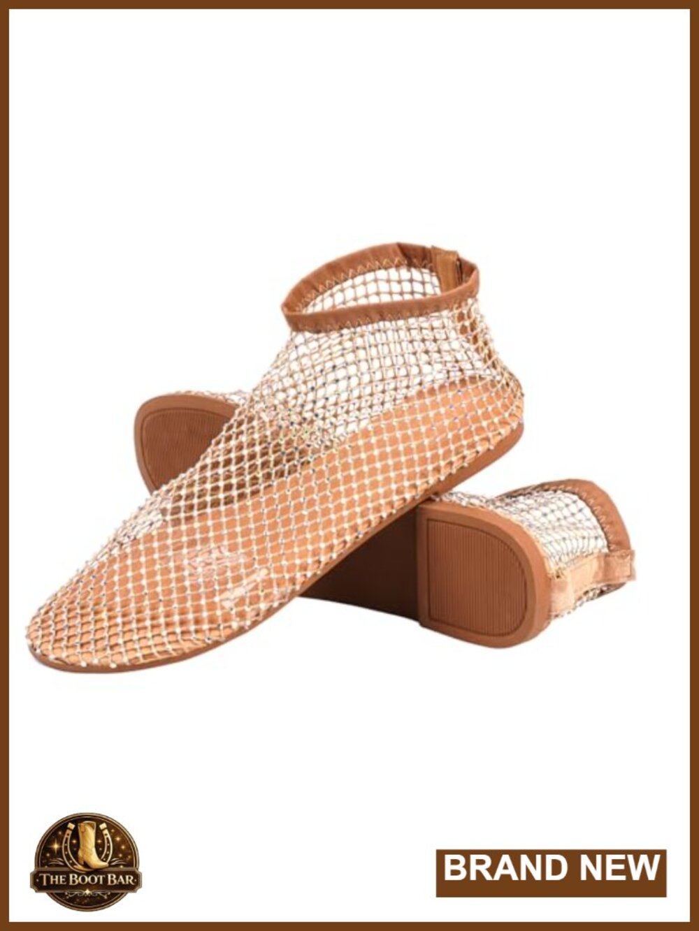 Women's Shiny Gem Mesh Ballet Flats Breathable Slip On Summer Shoes